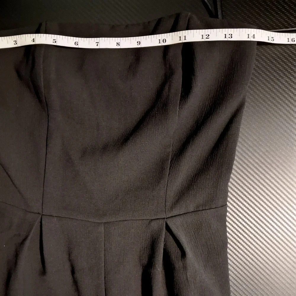 Monteau Los Angeles Black Strapless Wide Leg‎ Jumpsuit S Smocked Back